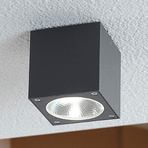 Lucande LED vanjska stropna svjetiljka Cordy u obliku kocke, Crno, Metal