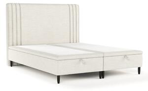 Bež tapecirani bračni krevet s prostorom za odlaganje 140x200 cm Musca – Maison de Rêve