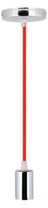 Kabel za napajanje 1xE27/60W/230V crvena/sjajni krom
