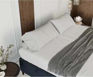 Tamno plavi tapecirani bračni krevet s prostorom za pohranu 140x200 cm Tate – Maison de Rêve