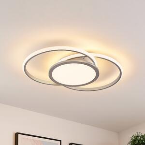 Lucande LED stropna svjetiljka Senne, 63 cm, srebrna, aluminij