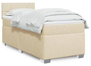 Krevet s oprugama i madracem krem 100 x 200 cm od tkanine - Krema / 100 x 200 cm