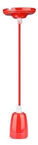 Kabel za napajanje 1xE27/60W/230V crvena/porculan