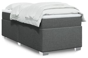 Krevet s oprugama i madracem tamnosivi 90x200 cm od tkanine - Siva / 90 x 200 cm