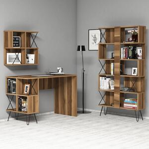 Woody Fashion Studijski stol i policu za knjige, Extra 2 - Walnut