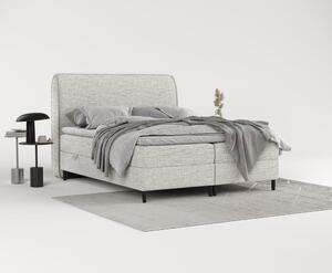 Svijetlo sivi boxspring krevet s prostorom za pohranu 140x200 cm Melba – Maison de Rêve