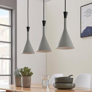 Flynn viseća lampa za blagovaonicu, siva, 3 svjetla