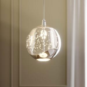 Lucande LED visilica Hayley, Ø 9 cm, krom boje, staklo