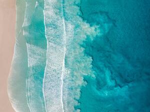 Fotografija Drone image showing sediment swirling behind, Abstract Aerial Art