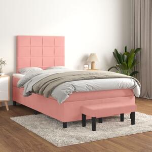 Box spring krevet s madracem ružičasti 120 x 200 cm baršunasti - Ružičasta / 120 x 200 cm