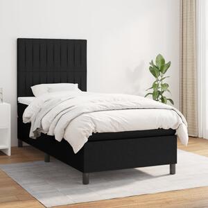 Box spring krevet s madracem crni 90x190 cm od tkanine - Siva / jedna veličina