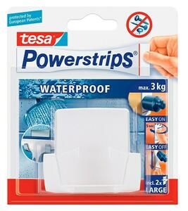 Tesa Powerstrips Waterproof Zidna kukica (Plastika, Bijele boje)