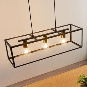 Lindby Viseća lampa Emily, 72 cm, crna, 3 žarulje, metal, prigušiva, Crno, Kuhinja, Metal, Objesite s jednim svjetlom