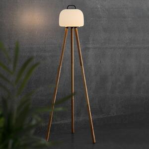 LED podna lampa Kettle Tronožac drvo, sjenilo 22cm