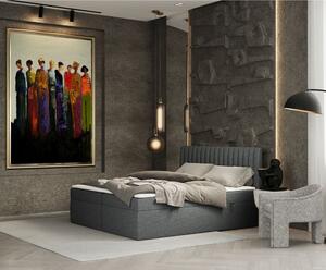 Tamno sivi boxspring krevet s prostorom za pohranu 140x200 cm Spencer – Maison de Rêve