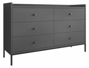 Komoda Comfivo U101Crna, S ladicama i vratima, 80x130x40cm