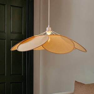Lindby viseća svjetiljka Astraia, prirodna/bijela, ratan, Ø 80 cm, prigušiva, Bež, Dnevni boravak/blagovaonica, Tkanina / tekstil