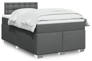 Krevet s oprugama i madracem tamnosivi 120 x 200 cm od tkanine - Siva / 120 x 200 cm