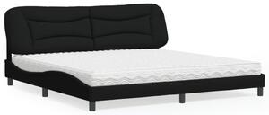 Krevet s madracem Hvar crni 200x200 cm od tkanine - Crna / 200 x 200 cm