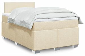 Krevet s oprugama i madracem krem 120 x 200 cm od tkanine - Krema / 120 x 200 cm