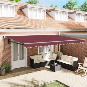 Tenda na automatsko uvlačenje bordo 500 x 300 cm - Crvena / 5 x 3 m