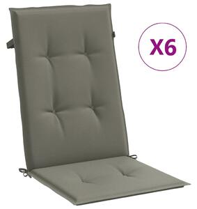 VidaXL Jastuci za stolice 6 kom tamnosivi 120 x 50 x 4 cm od tkanine