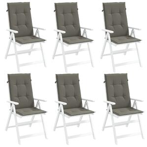 VidaXL Jastuci za stolice 6 kom tamnosivi 120 x 50 x 4 cm od tkanine