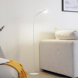 Lindby LED podna lampa Maori, bijela, metal, CCT, prigušiva