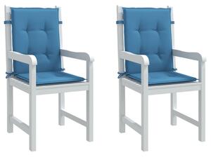 VidaXL Jastuci za stolice 2 kom prošarano plavi 100x50x4 cm od tkanine