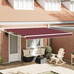 Tenda na ručno uvlačenje bordo 400 x 300 cm - Crvena / 4 x 3 m
