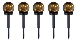 SET 5x LED Solarna lampa 5xLED/0,12W/1,2V 3000K IP44 40 mAh crna