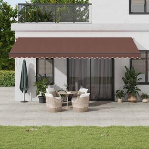 Tenda na ručno uvlačenje s LED svjetlima smeđa 600x350 cm - Smeđa / 600 x 350 cm