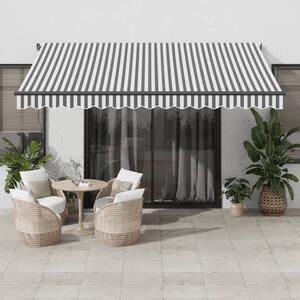 Tenda na ručno uvlačenje s LED antracit i bijela 400x350 cm - Antracitno siva / 400 x 350 cm