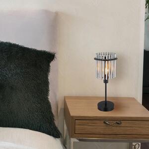 Stolna lampa Gorley, visina 37,5 cm, dimno siva, staklo/metal