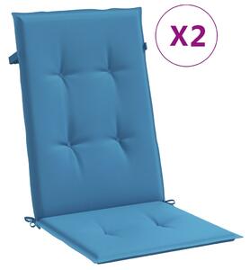 VidaXL Jastuci za stolice 2 kom prošarano plavi 120x50x4 cm od tkanine