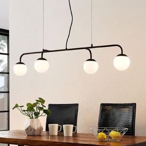 Lucande viseća lampa Rama, crna, željezo, staklo, dužina 112 cm
