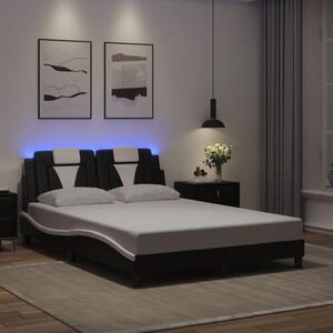 Okvir kreveta Viana s LED-om bez madracacrno-bijeli 140 x 200 cm - Crna / 140 x 200 cm