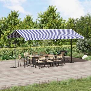 Samostojeća tenda plavo-bijela 500 x 300 cm od tkanine i čelika - Plava / 5 x 3 m