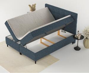 Tamno plavi boxspring krevet s prostorom za pohranu 140x200 cm Urbaneo – Maison de Rêve