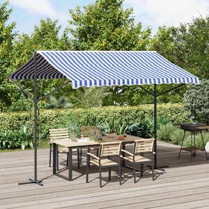 Samostojeća tenda plavo-bijela 300 x 300 cm od tkanine i čelika - Plava / 3 x 3 m
