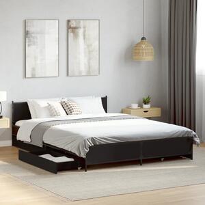 Okvir kreveta s ladicama crni 135 x 190 cm konstruirano drvo - Crna / 135 x 190 cm