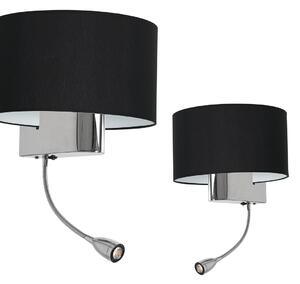 CASINO BLACK/KROM zidna svjetiljka 1xE27 + 1W LED