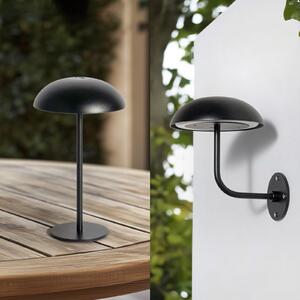 Arcchio LED baterijska stolna lampa Thera, crna, zidna montaža