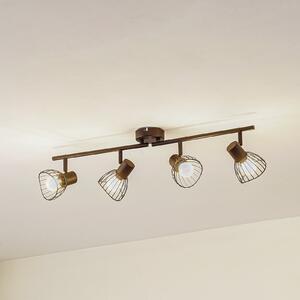 Lindby stropna svjetiljka Piena, crna, 4 žarulje, metal, 70 cm