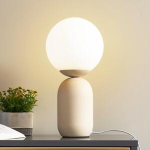 Lindby stolna lampa Lennes, bež, staklo, Ø 20 cm