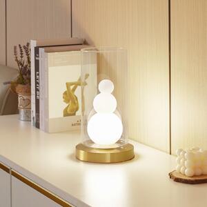 Lindby stolna lampa Kupla, opal/prozirno, staklo, Ø 20 cm, G9