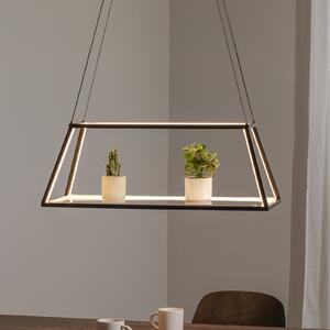 Lucande LED visilica Mensola, crna, aluminij, 75 cm, prigušiva, Crno, Dnevni boravak/blagovaonica, Aluminij