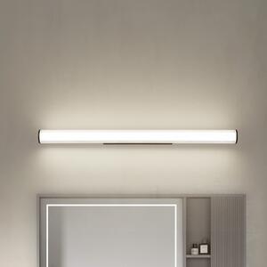 Lindby LED zidna lampa Kirka, crna, metal, IP44, 90cm, CCT, Crno, kupaonica, Metal