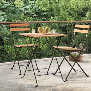 VidaXL Sklopivi bistro stol 55 x 54 x 71 cm masivna tikovina i čelik