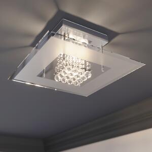 Lindby Lisandra IP44 LED stropna svjetiljka, Metalik, kupaonica, Metal
